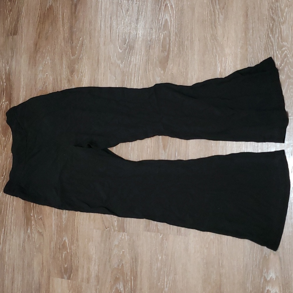 (8) H&M Flare Leg Black Pants Trendy Elegant Office Party Black Tie Occasion
